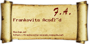 Frankovits Acsád névjegykártya